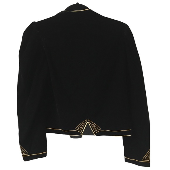 Eugene Alexander Vintage 80s Floral Embellished Velvet Blazer Jacket(Fits 4/6) - Picture 10 of 13